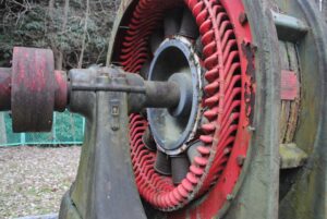 a close up of a large metal object